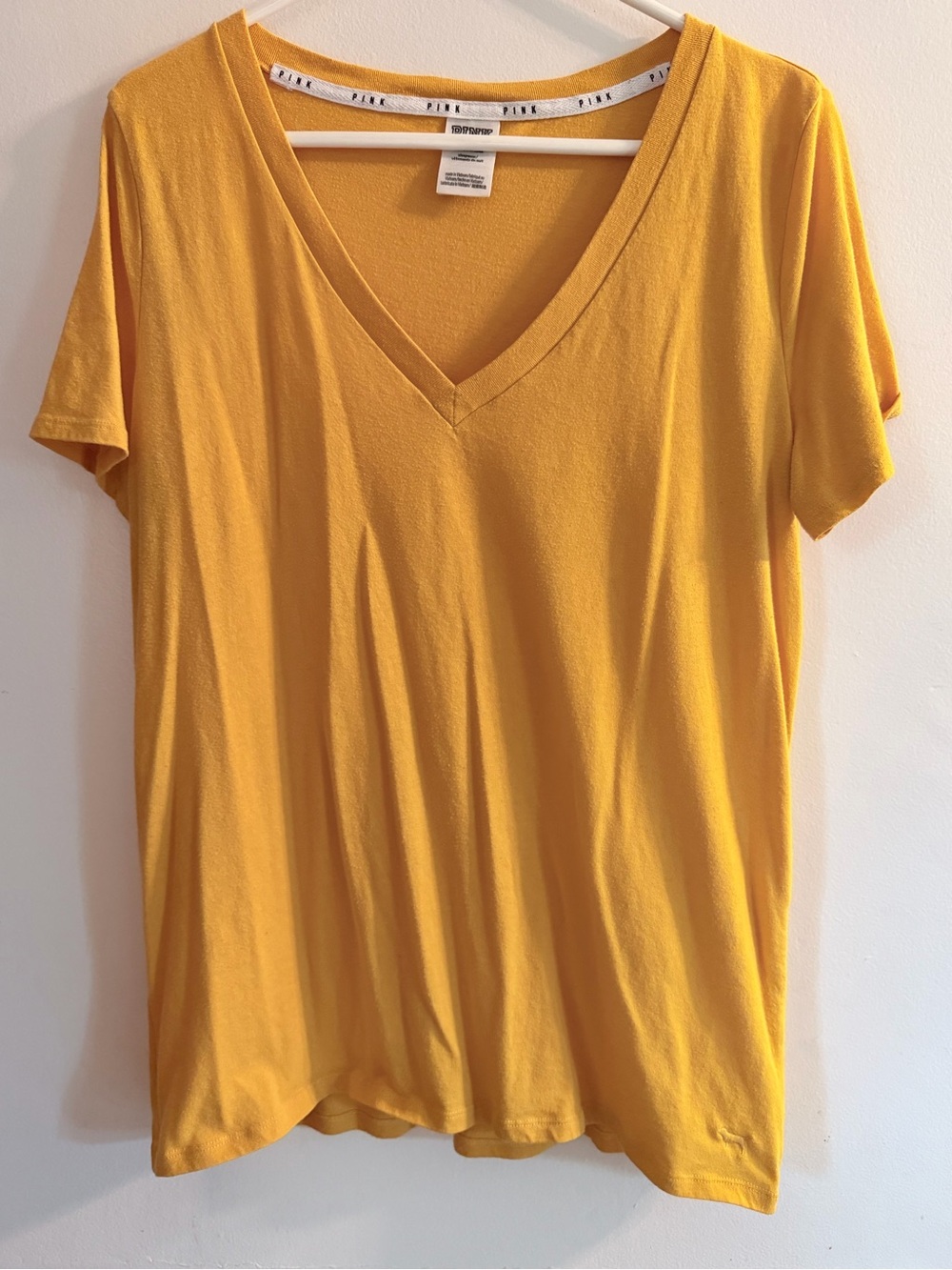PINK Victoria's Secret V-Neck Tee - Mustard Yellow